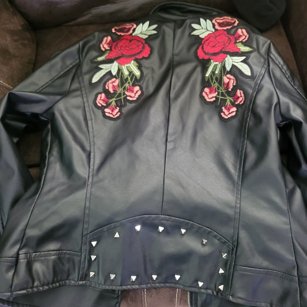 Leather flower jacket